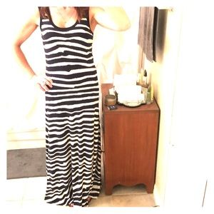 Calvin Klein Navy and White Maxi Dress size 4